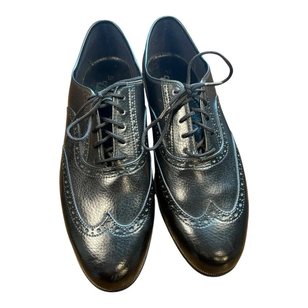 Vintage Chancellor's Black‎ Leather Wingtip Oxford Shoes | Made in USA | Size 12